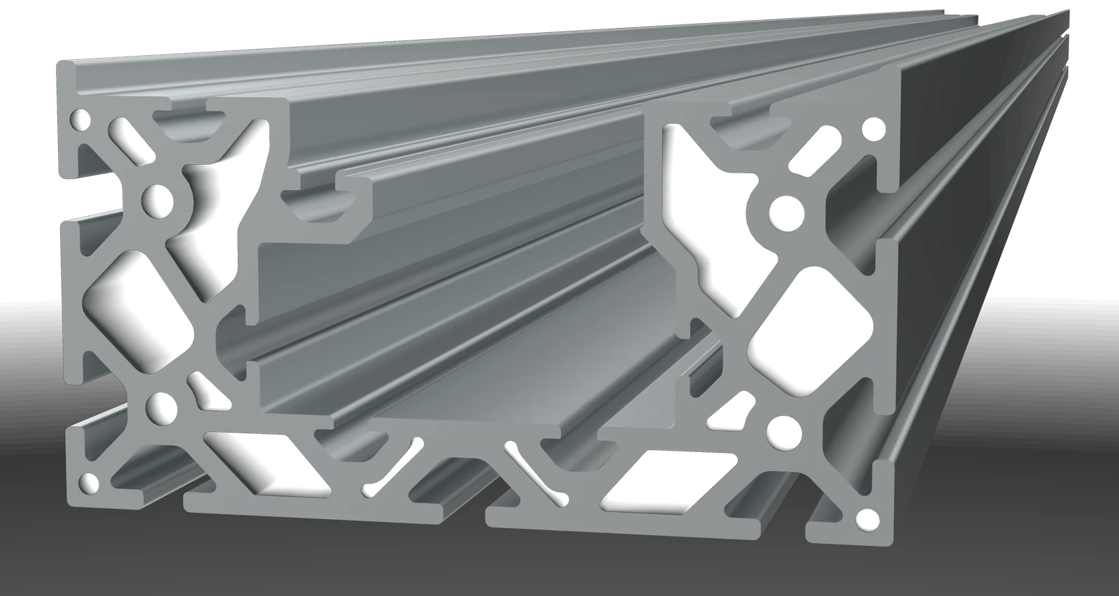 NEXOS.Protec120 Aluminium-Extrusionsprofil, Querschnitt mit T-Nut-Kanälen