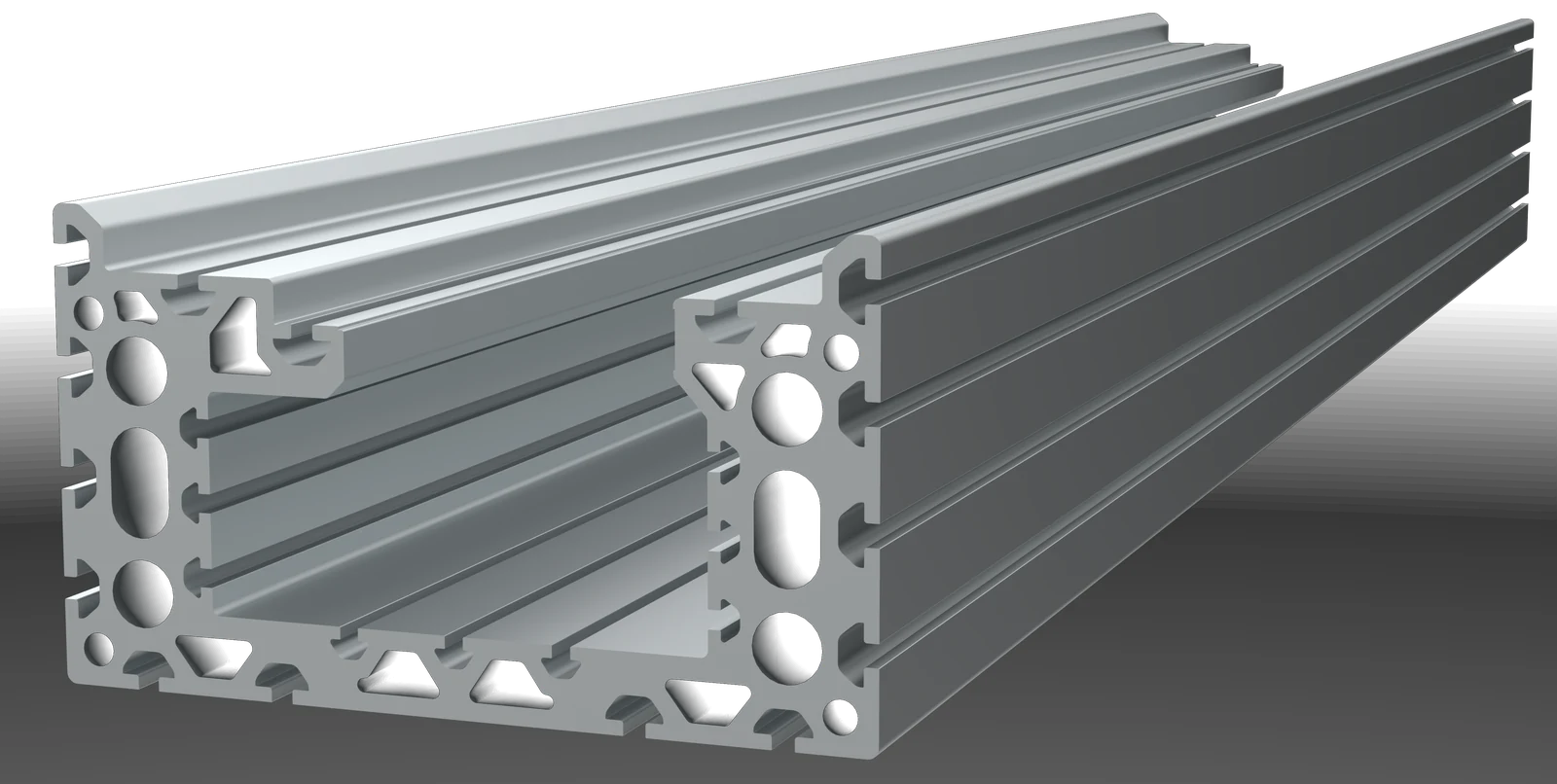 NEXOS.Protec230 Aluminium-Extrusionsprofil, Querschnitt mit symmetrischen X-Kammern